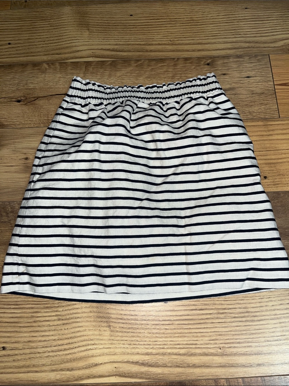 J Crew Striped Elastic-Waist Women's Skirt - White & Black Size 0